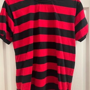 Red and Black Striped Men's Shirt